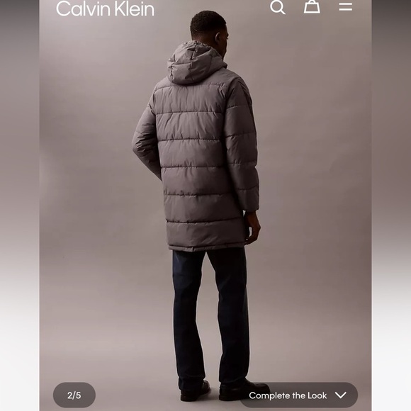 Calvin Klein Heavyweight Hooded Long Puffer Coat sz M - Picture 12 of 15